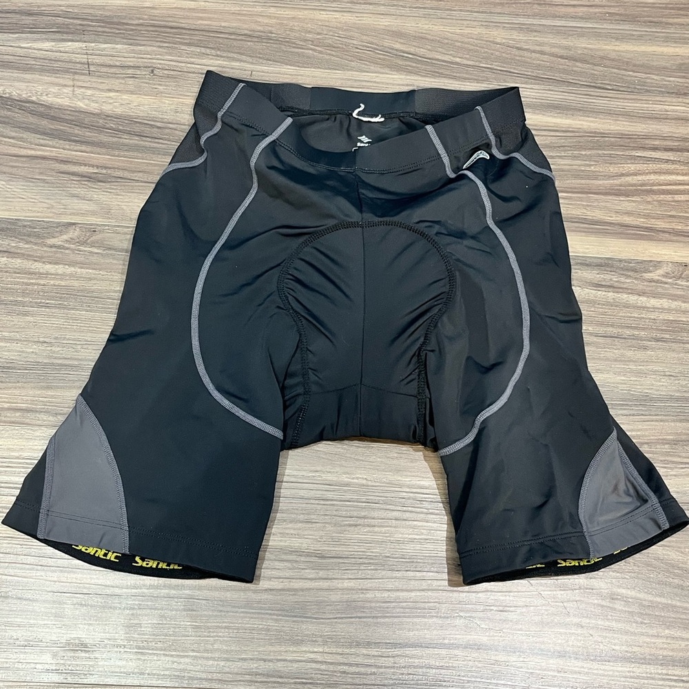 Santic Black And Gray Padded Cycling Power-Dry Shorts Men Size Medium